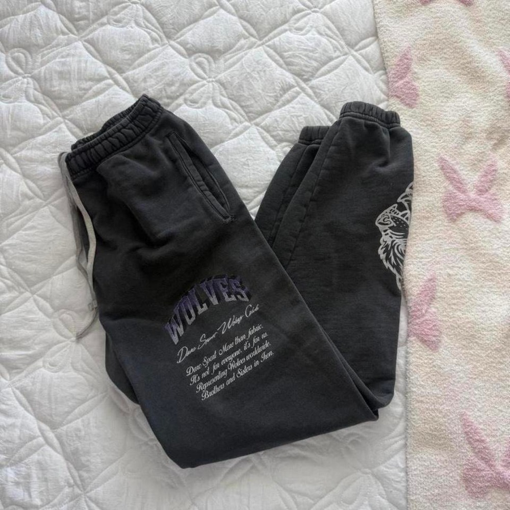 grey and purple darc sport wolves sweatpants joggers